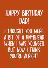 Funny Birthday Card - For Dad - Knobhead created by Pack a Punch Designs