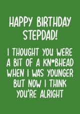 Funny Birthday Card - For Stepdad - Knobhead created by Pack a Punch Designs