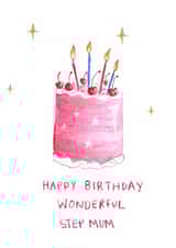 Pretty Birthday Card - Wonderful Step Mum created by HCD Illustration