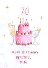 Pretty Birthday Card - 70th - Beautiful Mum created by HCD Illustration