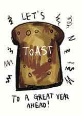 Cute Birthday Card - Toast To A Great Year Ahead created by jammboaa