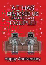 Funny Anniversary Card - AI Robots - Phone Scrolling created by @Cupsie's Creations