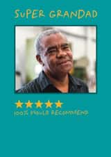 Personalised Father's Day Photo Card created by Nicole Pritchard - Funny Father's Day Card - Super Grandad - Five Star Rating