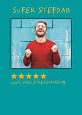Personalised Father's Day Photo Card created by Nicole Pritchard - Funny Father's Day Card - Super Step Dad - Five Star Rating