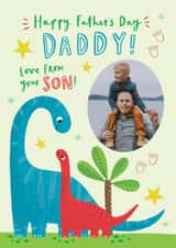Personalised Father's Day Photo Card created by Jess Moorhouse - Cute Father's Day Card - Daddy - Dinosaurs