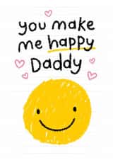Cute Father's Day Card - For Daddy - Smiley Face created by Macie Dot Doodles