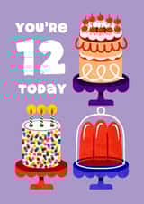 Fun 12th Birthday Card - You're 12 Today - Cakes created by Folio | Ian Owen