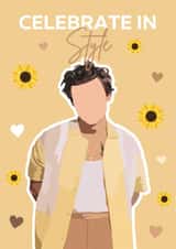 Harry Styles Birthday Card - Sunflowers - Celebrate In Style created by Blush Boulevard