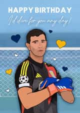 Aston Villa Birthday Card - Emiliano Martínez - Goalkeeper Pun created by Blush Boulevard