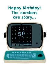Funny Birthday Card - 50th - Severance - The Numbers Are Scary created by Paper Plane