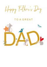 Classic Father's Day Card - Mice Bird and Hedgehog created by SABIVO Design by Sabina