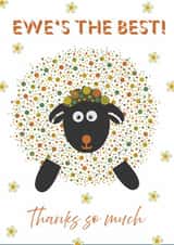 Cute thank you card - Ewe's the best - Thanks so much created by Ashley Roberts