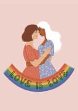 Cute Love And Friendship Card –Gay Pride- Love is Love – Rainbow Pride created by ByMonachello