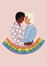 Cute Love And Friendship Card – Love is Love – Gay Pride created by ByMonachello