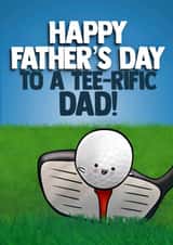 Cute Father’s Day Card - Golf Ball - Teerific Dad created by I Draw Stuff