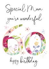 Mum 60th Birthday card - Classic - Pretty - Floral created by Katie Phythian Design