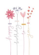 Pretty Birthday Card - Flower Stems created by Two For Joy Illustration