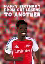 Arsenal Birthday Card - Gunners - Bukayo Saka created by Pink Peach Cards
