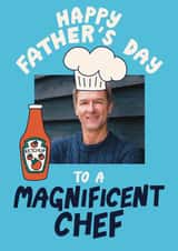 Personalised Father's Day Photo Card created by Christine Cuddihy Illustration - Funny Father’s Day Card - Magnificent Chef