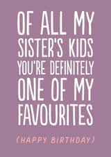 Funny Birthday Card - For Niece/Nephew - Sister's Kids created by The Buddy Fernandez Card Co.