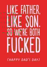 Rude Father's Day Card - Like Father, Like Son created by The Buddy Fernandez Card Co.