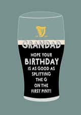 Classic Birthday Card - For Grandad - Guinness - Splitting The G created by Wink Design - Michelle Roberts