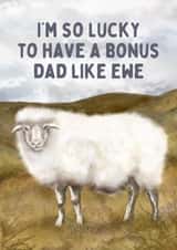 Funny Father's Day Card - Bonus Dad - Ewe created by Hello Fridays Studio