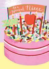 Classic Birthday Card - For Niece - Cake created by Louise Tiler