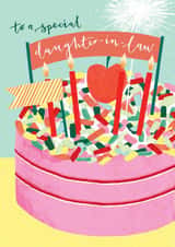 Classic Birthday Card - For Special Daughter-In-Law - Cake created by Louise Tiler