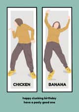Funny TikTok Trend Chicken Banana Birthday Card created by Dinky Dino