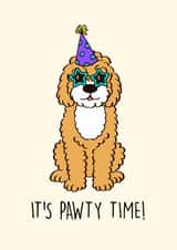 Cute Birthday Card - Pawty Time created by Geeky Schitt