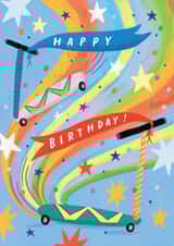 Classic Birthday Card - Rainbow - Scooters created by Louise Tiler