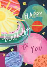Classic Birthday Card - Planets - Space created by Louise Tiler
