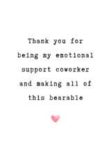 Funny New Job Card - Emotional Support Coworker created by @hollielonglanddesigns