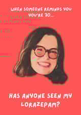 Funny 30th Birthday Card – White Lotus Inspired with Victoria Ratliff Design created by Stevie Doodles