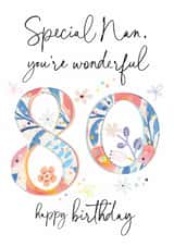 Nan - 80th birthday card created by Katie Phythian Design