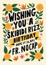 Funny Birthday Card - Skibidi Rizz created by AbiGoLucky