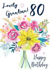 Traditional Birthday Card - 80th - Lovely Grandma created by Katie Phythian Design