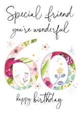 Classic 60th Birthday - 60th - Special Friend - Classic - Floral - For Her created by Katie Phythian Design