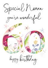 Pretty 60th Birthday - 60th - Special Nonna - Classic - Floral created by Katie Phythian Design