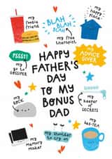 Cute Father’s Day Card - For Stepdad - Bonus Dad created by Twisted Haggis