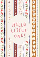 Cute New Baby Card - Hello Little One - Pretty Floral created by Lauren Barclay