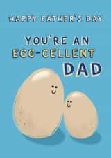 Cute Father’s Day Card - Egg - Egg-cellent Dad created by Giddy Kipper