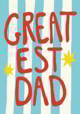 Modern Father's Day/Birthday Card - Greatest Dad - Stars created by Giddy Kipper