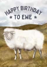 Funny Birthday Card - Ewe created by Hello Fridays Studio