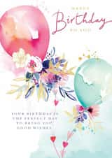 Pretty Birthday Card - Balloons and Flowers created by Ling Design