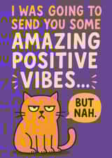 Funny Love And Friendship Card - Grumpy Cat - Positive Vibes created by Thankful Cards