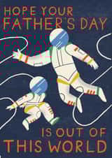 Retro Fathers Day Card - Out Of This World - Astronauts created by Laura Darrington Design Ltd.