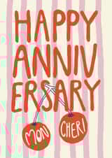Modern Anniversary Card - Mon Cheri created by Giddy Kipper