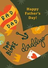 Fun Father's Day Card - Tattoos - Top Bloke created by Abbie Imagine
